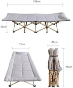 Folding Camping Cot for Adults Heavy Duty Outdoor Bed with Carry Bag Layer Travel Camp Cots Portable Cot Extra Wide,Portable Bed for Adults Travel, Ice Silk Fabric Comfortable Headrest Good