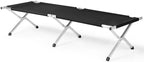 Portable Folding Camping Cot, Heavy Duty Sleeping Bed with Carrying Bag, 610D Oxford Cloth & Lightweight Aluminum Frame, 275lbs Load, Outdoor Cot for Adults, Travel, Hiking, Office (Black, 1 Pack)