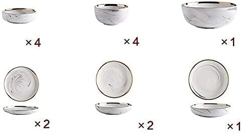 Dinnerware Sets Dish Set, Ceramics European Style Marble Dishes and PlatePorcelain Cake Dish Pastry Fruit Tray Ceramic Tableware Steak Dinner Plate (2 People) (6 People) (8 People)