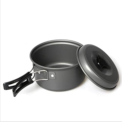 Aluminium Camping Cookware Set Outdoor Camping Tableware Cooking Set Travel Cutlery Utensils Hiking Picnic Set for 1-2 People (Color : A) (A)