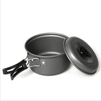 Aluminium Camping Cookware Set Outdoor Camping Tableware Cooking Set Travel Cutlery Utensils Hiking Picnic Set for 1-2 People (Color : A) (B)