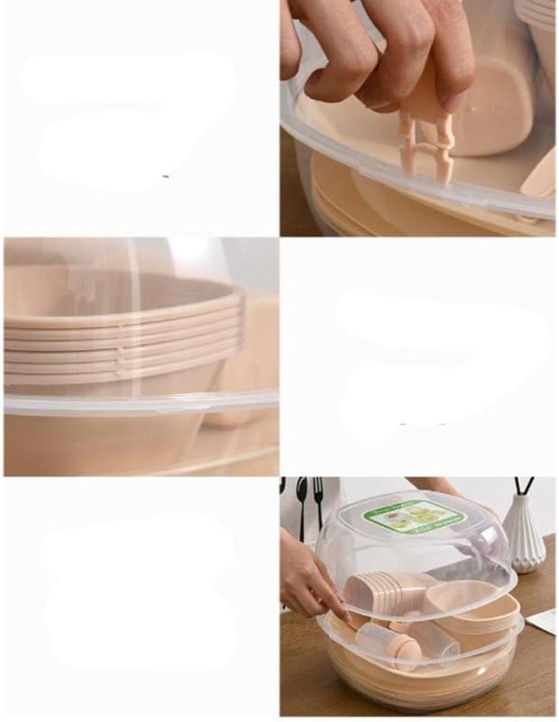 48 Pcs Outdoor Set Plastic Tableware Set for Picnic On Much Person Backpacking Camping Cookware Picnic Cooking Cook Set