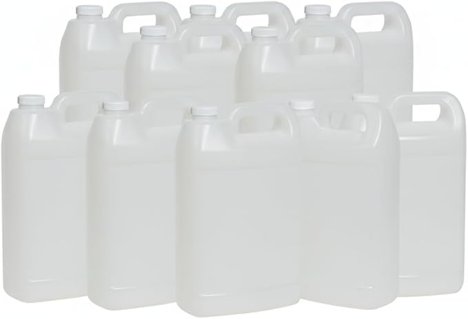 FastRack 1 Gallon Water Jug (10-Pack) | F-Style Reusable Plastic Jug with Lids | BPA-Free HDPE Water Container for Liquid Storage, Brewing, Camping & Emergency Prep