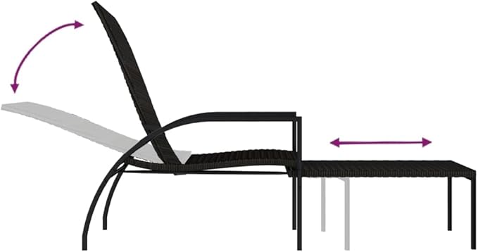 Outdoor Chairs Camping Chairs Beach Chair Patio Furniture Sun Lounger with Footrest PE Rattan Brown for Patio, Poolside, Beach,Camping