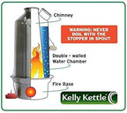 'Scout' Kelly Kettle® 40fl.oz. | Stainless Steel | Whistles When Boiled | Kettle & Camp Stove in one | Ultra-fast | Wood Fuelled | NO Batteries/Gas | Camping, Fishing, Scouts, Picnics, Emergencies
