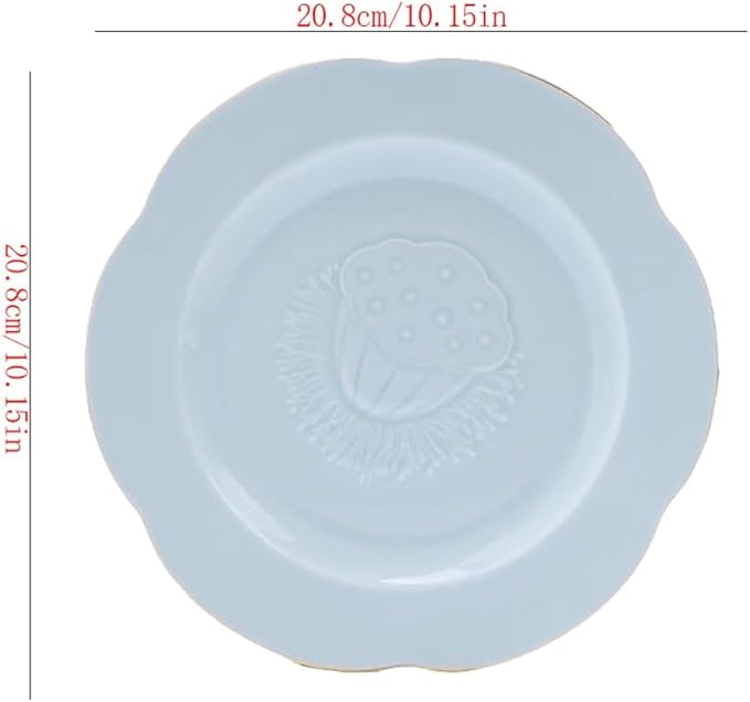 Camping Plates Simple and Fresh Underglaze Color Celadon Dinner Plate for Home High-end Dishes, Plates and Tableware Decorative Plate