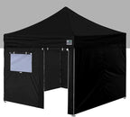 Eurmax USA Full Zippered Walls for 10 x 10 Easy Pop Up Canopy Tent,Enclosure Sidewall Kit with Roller Up Mesh Window and Door 4 Walls ONLY,NOT Including Frame and Top(Black)