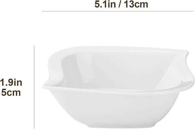 Camping Plates 6Piece White Porcelain Ceramic Bowl Set Tableware for Soup Fruit Salad Bowls Service for 6 People Decorative Plate