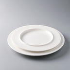 Camping Plates 11-inch White Ceramic Hotel Kitchen Tableware Round Display Plate Special Creative Dish Club Cold Decorative Plate(13 in)