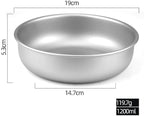Pure Titanium Bowl Outdoor Camping Portable Single Layer Salad Bowl Household Tableware(1200ML)