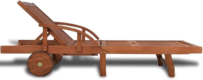 Sun Lounger Solid Acacia Woodcamping Chairs Tanning Chair Recliner Patio Suitable for Garden Courtyard