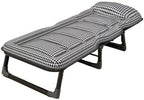 Portable Folding Adult Bed with Mattress, Adjustable Height Camping Cot with Headrest for Home & Travel, 170×56cm(170 * 56CM)