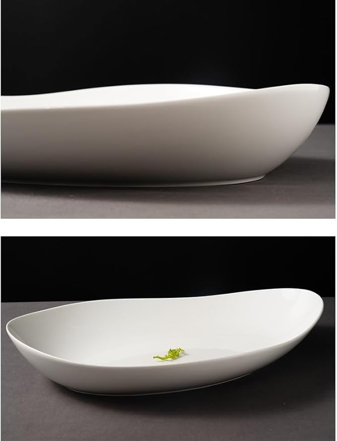Camping Plates Dinner Plate Hotel Club Dish Plate Irregular Oval Soup Plate Ceramic Cold Dish Plate Home Serving Tableware Decorative Plate