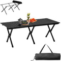 VINGLI Portable Picnic Roll Table, Folding Carbon Steel Camping Table with Bag, Perfect for Outdoor& Indoor, Beach, Patio, Yard, Apartment Floor (46 * 24 * 17in)