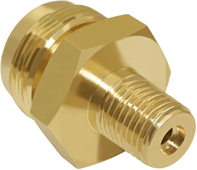 Hooshing Propane Gas Fitting 1/4" Male NPT x 1"-20 Male Throwaway Cylinder Thread for RV Camping Grill Lantern and Heater