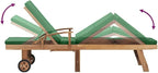 Sun Lounger with Cushion Solid Teak Wood Greentanning Chair Patio Chairs Recliner Chair Camping chairsSuitable for Gardens, courtyards