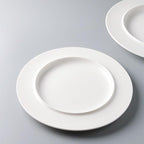 Camping Plates 11-inch White Ceramic Hotel Kitchen Tableware Round Display Plate Special Creative Dish Club Cold Decorative Plate(11 in)