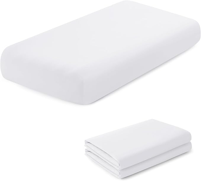 2 Pack Kids Air Mattress Fitted Sheet Only Compatible with Intex Cozy Kidz, White Toddler Inflatable Mattress Sheets for Travel Camping Airbed & Sleepover Party