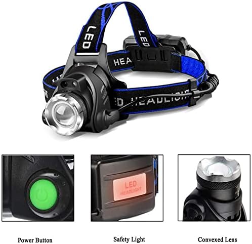 Green LED Headlamp Rechargeable Motion Sensor Super Bright Hunting Headlamps Waterproof Headlamp Flashlight Zoomable 3 Modes Headlight for Hunting Fishing Running