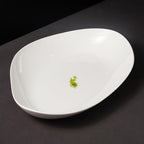 Camping Plates Dinner Plate Hotel Club Dish Plate Irregular Oval Soup Plate Ceramic Cold Dish Plate Home Serving Tableware Decorative Plate
