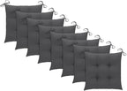 Patio Chairs with Cushions 8 pcs,Bistro Table and Chairs Outdoor,Lounge Chair,Patio Dining Chairs,Camping Chair,for Outdoor Patio, Campsite, or Yard, Solid Acacia Wood Gray