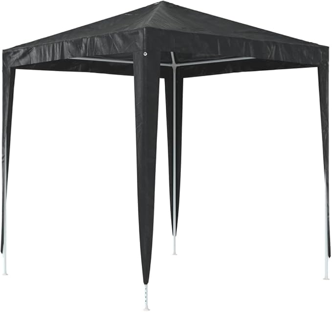6.6ft x 6.6ft Anthracite Party Tent with Steel Frame, Polyethylene Shelter for Outdoor Events, Water-Resistant and Easy Setup for Garden Terrace Gatherings