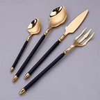 Cutlery Set Tableware Silverware Stainless Steel Handle,Stainless Steel Cutlery Sets Flatware Sets Knife Fork Spoon Mixed Cutlery Sets Western Dinnerware Camping Travel P