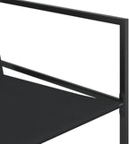 Folding Outdoor Chairs Set of 4 Black Textilene 19.7x21.7x33.1 in Powder-Coated Steel Frame Foldable Camp Chairs for Patio Garden Terrace