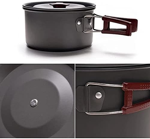 4-5 Persons Outdoor Cookware Sets Camping Tableware Aluminum Pan Pans Plates Bowls Cooking Set for Travel Picnic Hiking
