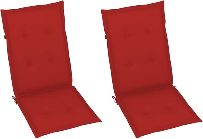 Patio Chairs 2 pcs,Outdoor Folding Chair,Lounge Chair,Portable Camping Chair,Tanning Chairs for Outside,Garden Chair,for Outdoor Patio, Campsite, or Yard, with Red Cushions Solid Teak Wood