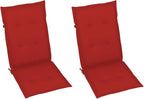 Patio Chairs 2 pcs,Outdoor Folding Chair,Lounge Chair,Portable Camping Chair,Tanning Chairs for Outside,Garden Chair,for Outdoor Patio, Campsite, or Yard, with Red Cushions Solid Teak Wood