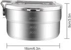Stainless Steel Lunch Case with Storage Bag Camping Pot Tableware for Outdoor Backpacking Hiking Fishing Picnic
