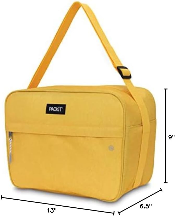 PackIt Freezable Zuma Can Cooler, Built with EcoFreeze Technology, Collapsible, Reusable, Zip Closure with Adjustable Shoulder Strap, Fits 15, 12 Oz Cans