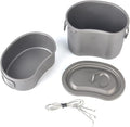 Outdoor Camping Pure Titanium Lunch Box Folding Handle bento Box Mountaineering Ultra-Light Tableware (2pcs/Set)