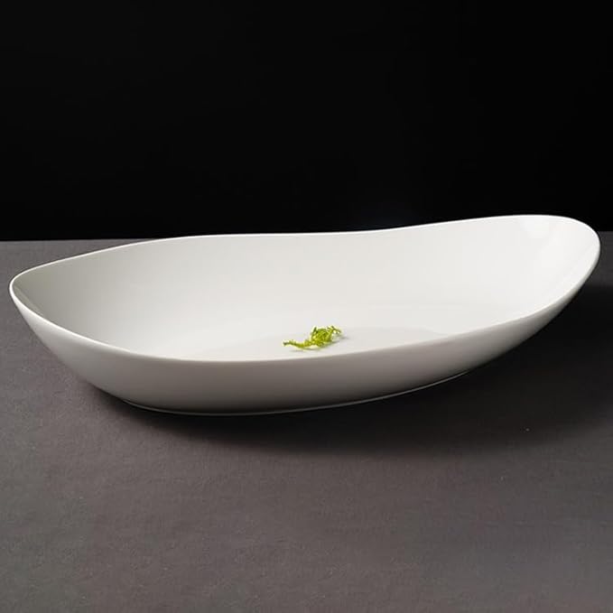 Camping Plates Dinner Plate Hotel Club Dish Plate Irregular Oval Soup Plate Ceramic Cold Dish Plate Home Serving Tableware Decorative Plate
