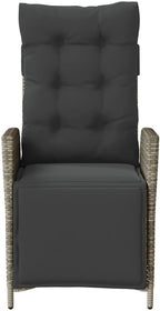 Reclining Patio Chair with Footrest Gray Poly Rattan Porch Chairs Camping Chairs Patio Chairs Living Room Chairs for Dining Patio Bedroom Outdoor
