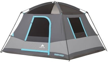 10' x 9' Ozark Trail Six-Person Dark Rest Cabin Family Camping and Adventure Tent, Includes a Gear Loft, Hanging Organizer, and Electrical Port Access and Ground Vent for Improved Air Circulation