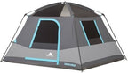 10' x 9' Ozark Trail Six-Person Dark Rest Cabin Family Camping and Adventure Tent, Includes a Gear Loft, Hanging Organizer, and Electrical Port Access and Ground Vent for Improved Air Circulation