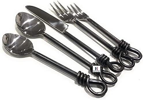Twist and Shout Stainless Steel Flatware Set Service for Persion Modern Silverware Utensils Set Kitchen Restaurant, Wedding, Party Dinnerware Accessories (3 Set)