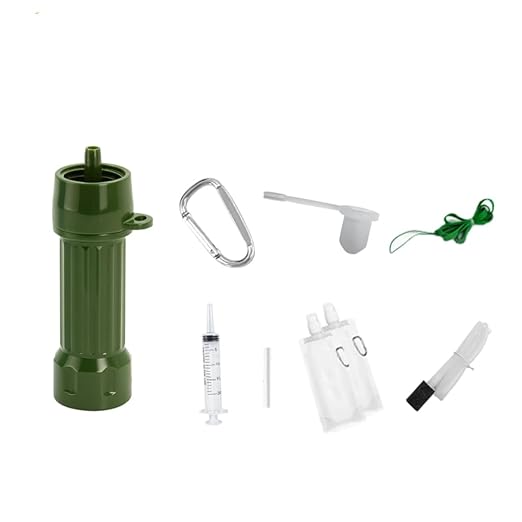 Life Straw Water Filter for Drinking Survival, Portable Water Purifier and Filtration System for Camping, Hiking, Travel, and Emergency Preparedness (Green)