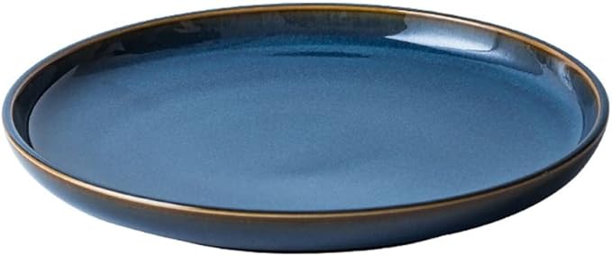 Camping Plates Serving Plate Tray Ceramic Plate Creative Tableware Plate Restaurant Steak Plate Flat Plate Decorative Plate(24cm)
