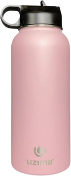 Uzima - Z-Source Filtered Water Bottle for Hiking, Backpacking, Camping, and Travel. Large 32oz Capacity with Double-Walled Stainless Steel Exterior.