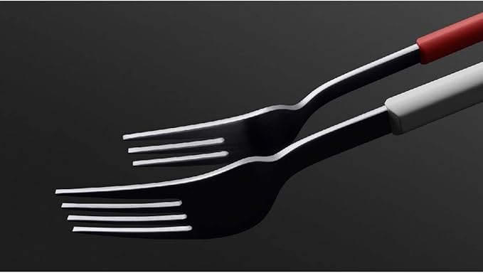 mono Ring Flatware Sets in Black, White, Blue and Grey (White, 5pc Set)