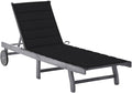 Zero Gravity Chair Camping chairPatio Sun Lounger with Cushion Gray Solid Acacia WoodSuitable for Gardens, courtyards, and patios