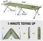 Portable Folding Camping Cot, Heavy Duty Sleeping Bed with Carrying Bag, 610D Oxford Cloth & Lightweight Aluminum Frame, 275lbs Load, Outdoor Cot for Adults, Travel, Hiking, Office (Green, 4 Pack)