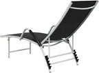 Sun Lounger Textilene and Aluminum Blacktanning Chair Camping Chairs Recliner Patio Suitable for Garden Courtyard