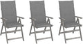 Patio Reclining Chairs,Camp Chair,Barbecue Chairs,Fishing Chairs,Bistro Chair,Coffee Chair,Patio Funiture,for Dining Room,Living Room,Study Room,Garden,3 pcs with Cushions Solid Acacia Wood