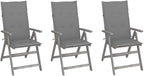 Patio Reclining Chairs,Camp Chair,Barbecue Chairs,Fishing Chairs,Bistro Chair,Coffee Chair,Patio Funiture,for Dining Room,Living Room,Study Room,Garden,3 pcs with Cushions Solid Acacia Wood