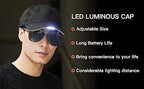 ELETINA Rechargeable Baseball Cap LED Headlight with USB Cable and Battery, Suitable for Outdoor Camping Night Fishing, Mountain Climbing, Night Riding/Hiking and Auto Repair (Black)