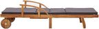 Sun Lounger with Cushion Solid Acacia Woodtanning Chair Outdoor Lounge Chairs Patio Chairs Camping chairsSuitable for Gardens, courtyards